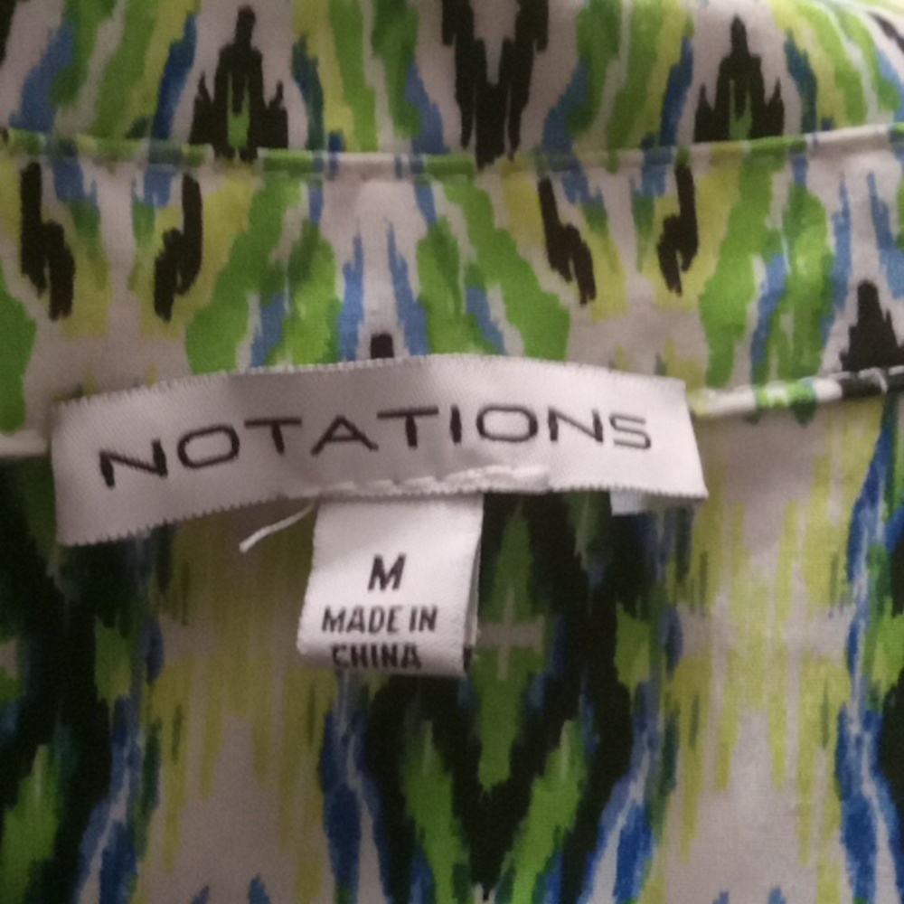 Notations Sleeveless Button Down Shirt M - Picture 6 of 6